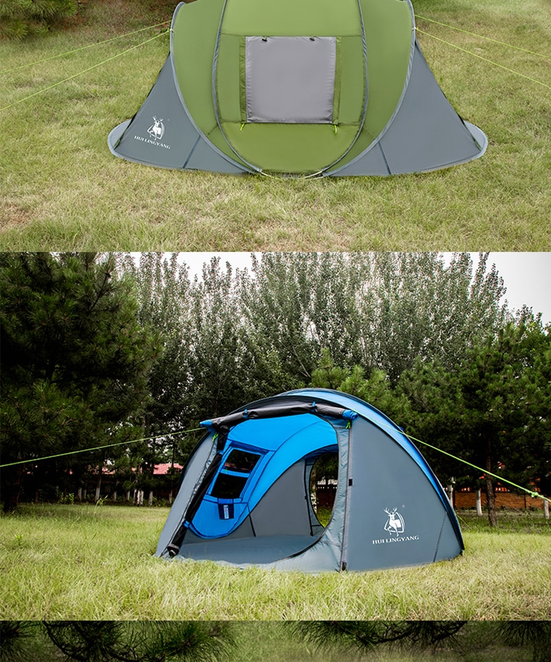 HUI LINGYANG throw tent outdoor automatic tents throwing pop up waterproof camping hiking tent waterproof large family tents