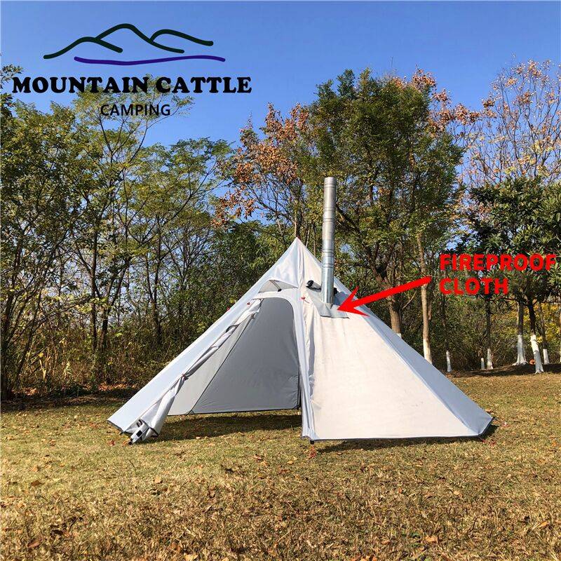 3-4 Person Ultralight Outdoor Camping Teepee Pyramid Tent Large Rodless Tent Backpacking Hiking Tents Awnings Shelter