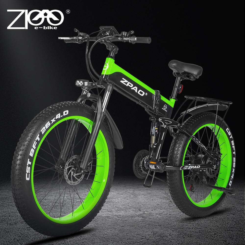 Adult Mountain e-Bike 26-Inch 48V-1000W ZPAO Snow Bike