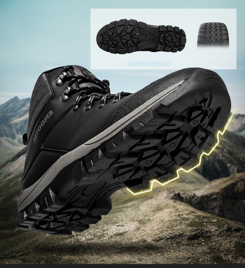 Outdoor Waterproof Hiking Boots Men Winter Shoes Walking Climbing Shoes Mountain Sport Boots Hunting Mens Sneakers Plus Size 46