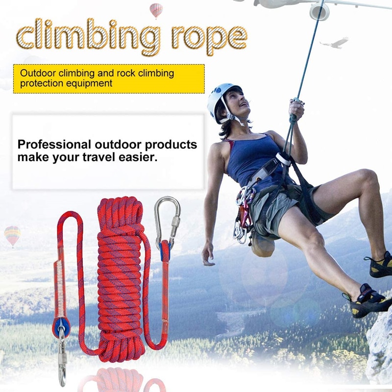 10m 20m 10/12mm Diameter High Strength Cord Safety Rock Climbing Rope Hiking Accessories Camping Equipment Survival Escape Tools