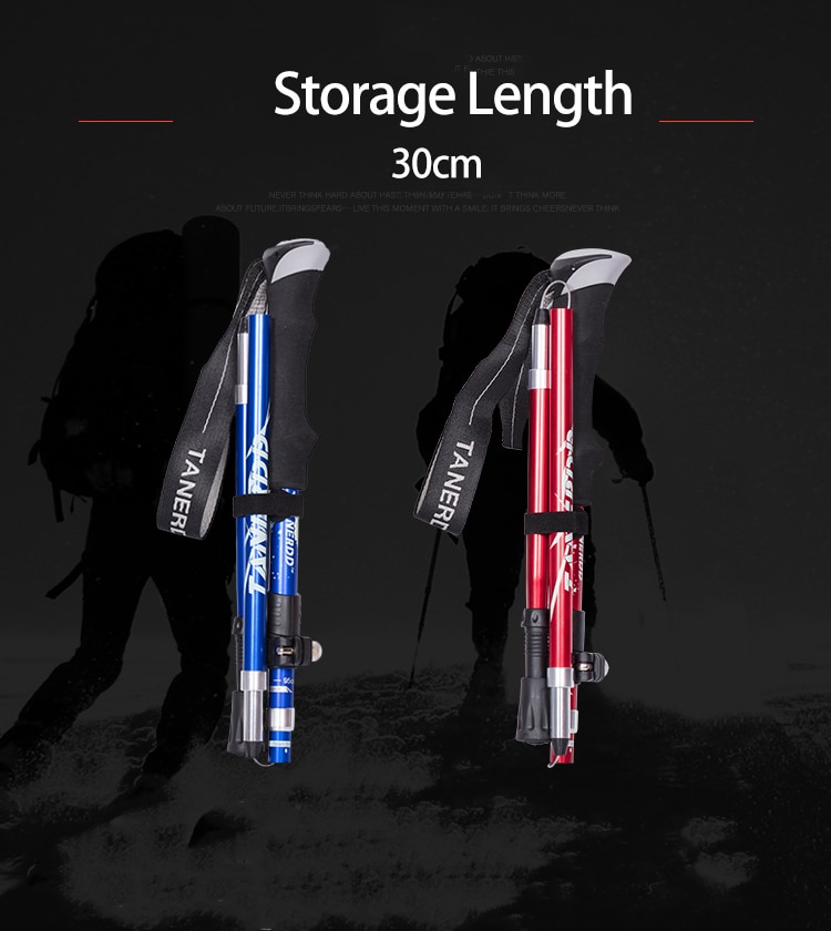 5-Section Outdoor Fold Trekking Poles Camping Portable Walking Hiking Stick For Nordic Elderly Telescopic Club Easy Put Into Bag