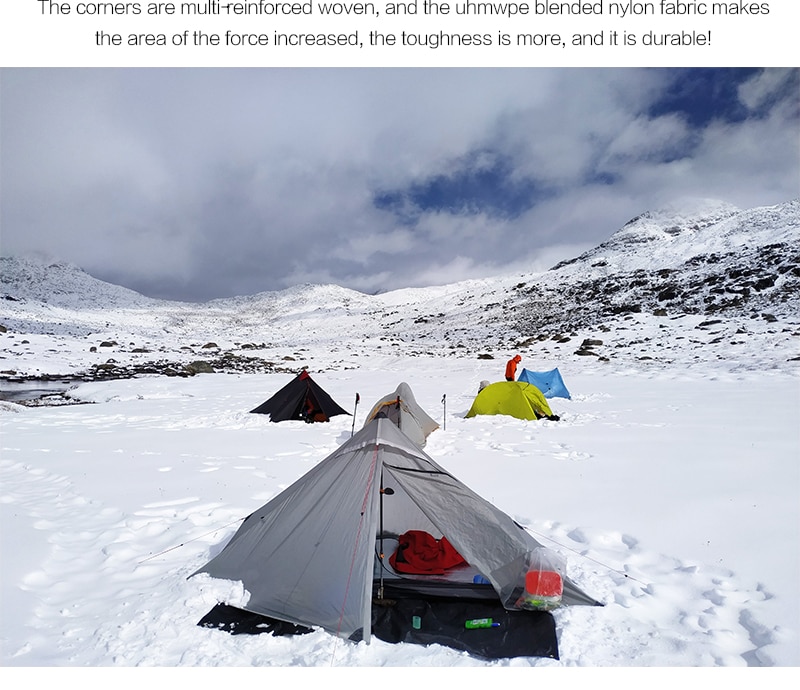 3F UL GEAR Lanshan 1 Pro Outdoor Tent 1 Person 3-4 Season Ultralight Hiking Camping Professional 20D Rodless tent