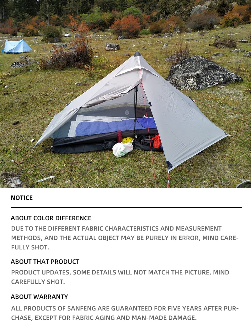 3F UL GEAR Lanshan 1 Pro Outdoor Tent 1 Person 3-4 Season Ultralight Hiking Camping Professional 20D Rodless tent