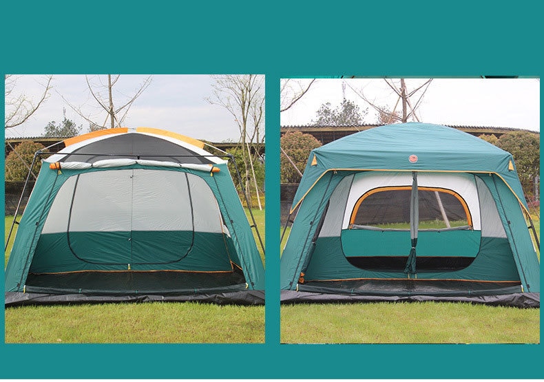 Outdoor Camping Tent Two Bedroom Ultra-large Dual Layer Waterproof 6/8/10/12 Person Family Travel Self Driving Tent Big Space