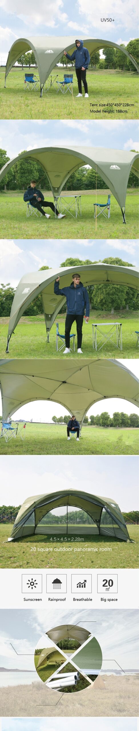 Summer Outdoor Super Large Camping Tent Canopy Tent Awning Advertising Tents Sun Shelter Beach Tent Ultralarge Anti-UB Gazebo