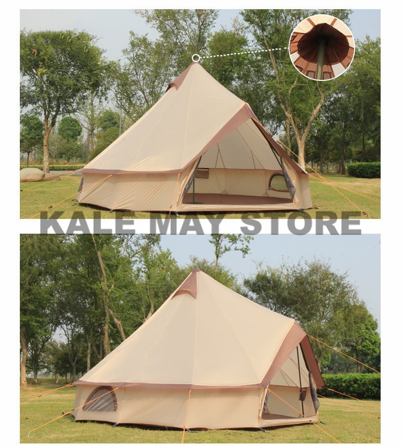8-10 Person Mongolia Yurt Large Tent Outdoor Waterproof Oxford Family Tent for Self-drive Camping Wild Survival Fishing Picnic