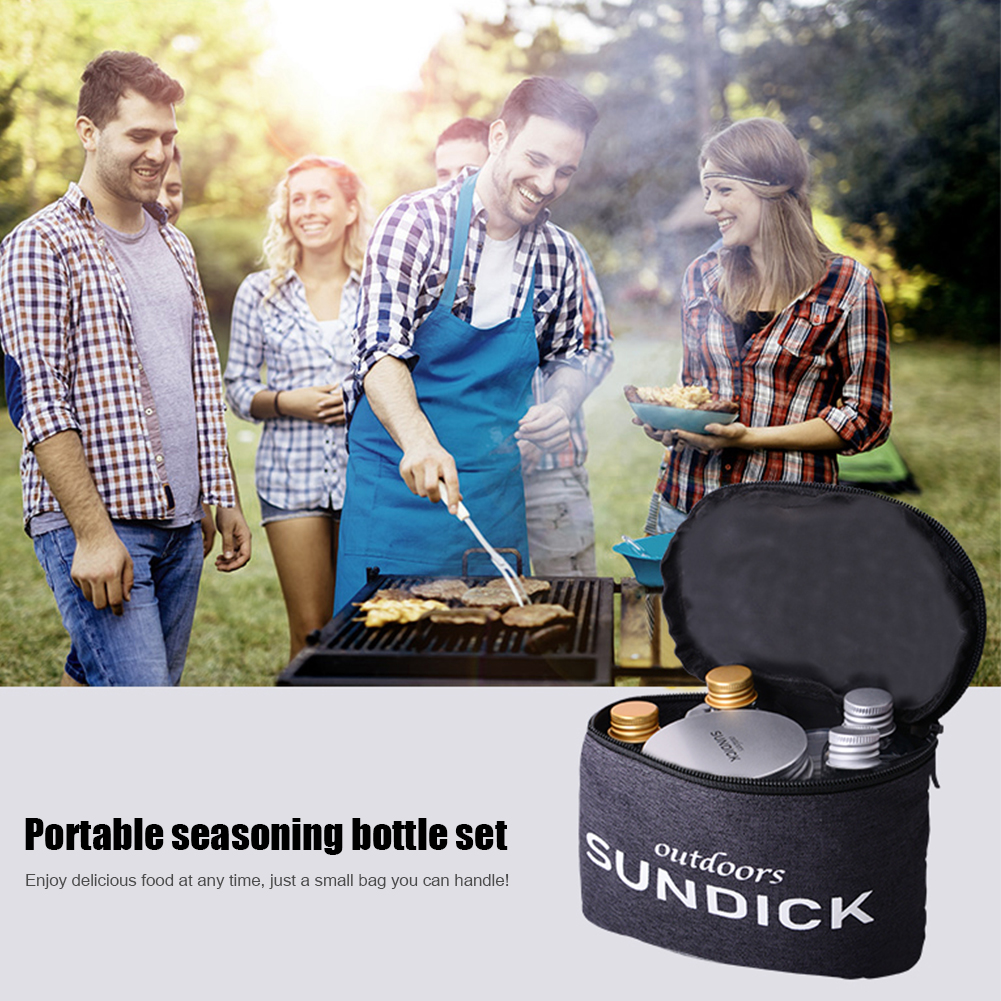 8pcs Portable Spice Cruets Seasoning Jar Pouch BBQ Organizer Condiment Bottles Set For Outdoor Camping Barbecue Picnic BBQ