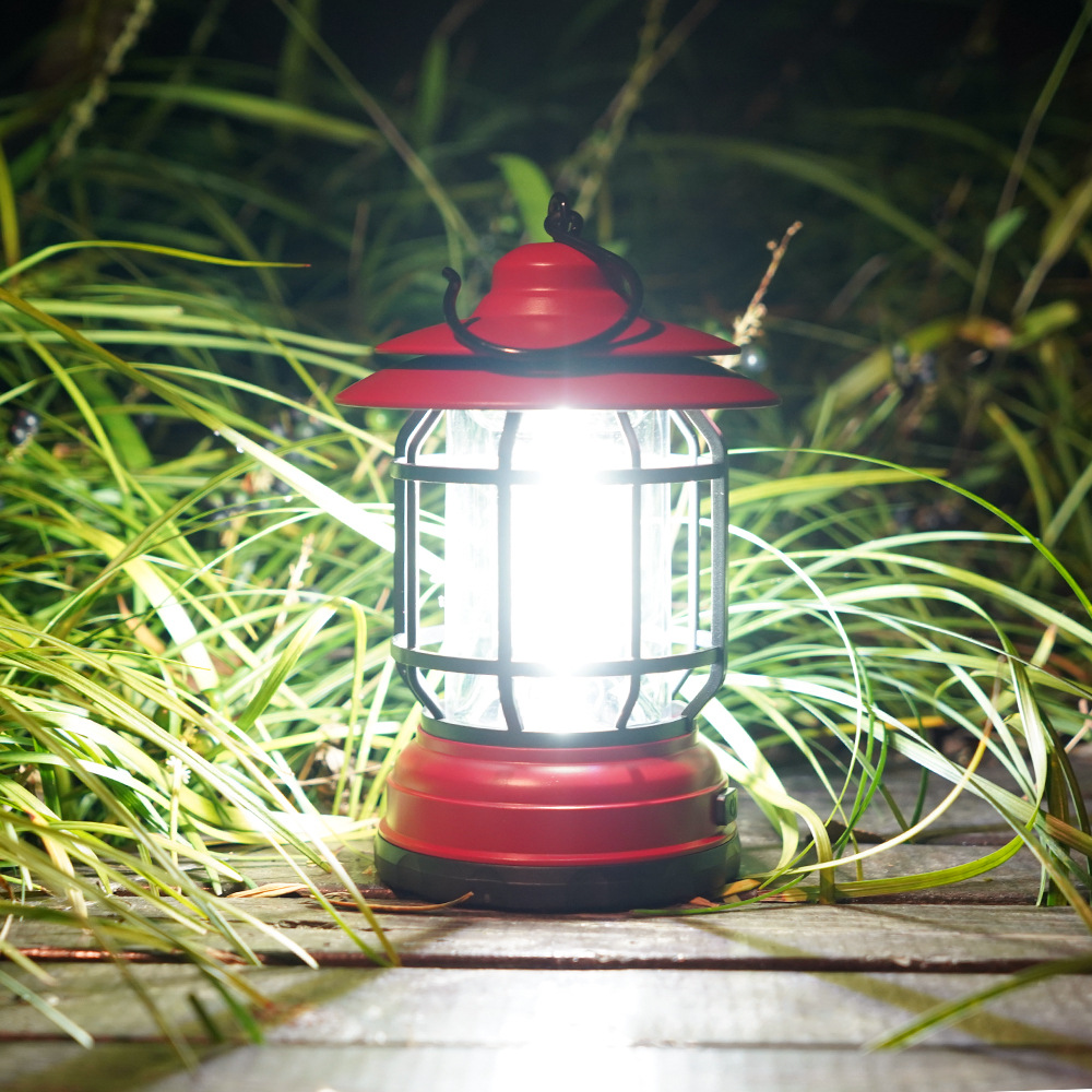 Outdoor COB Camping Lantern Retro Campsite Light