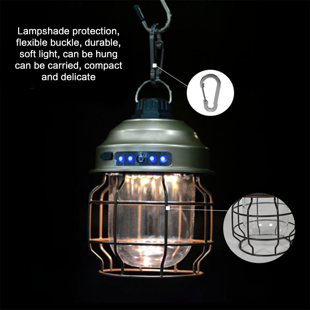 Outdoor Camping Light With Carabiner Mini Hanging Lanterns Rechargeable Lightweight Tent Light Waterproof Tent Accessories