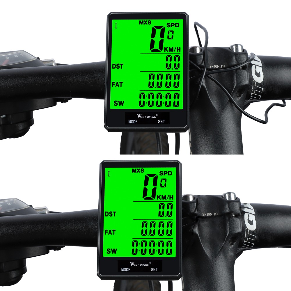 WEST BIKING 2.8" Bicycle Computer Professional Wireless Wired Odometer Speedometer Rainproof Stopwatch Bicycle Cycling Computer