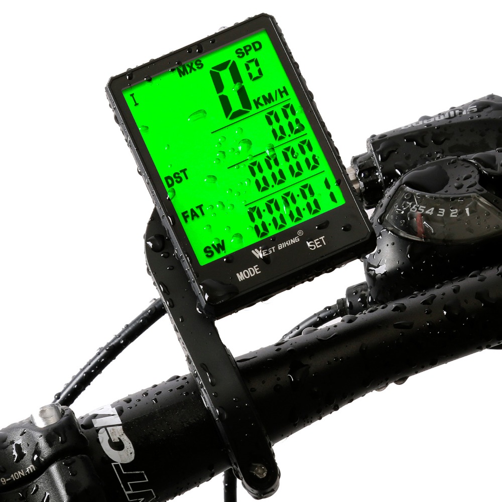 WEST BIKING 2.8" Bicycle Computer Professional Wireless Wired Odometer Speedometer Rainproof Stopwatch Bicycle Cycling Computer