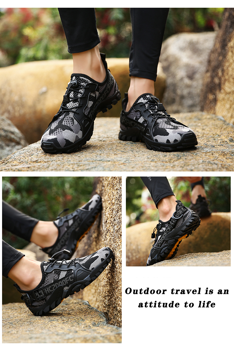 JIEMIAO Men Hiking Shoes Non-Slip Breathable Tactical Combat Army Boots Desert Training Sneakers Outdoor Trekking Shoes
