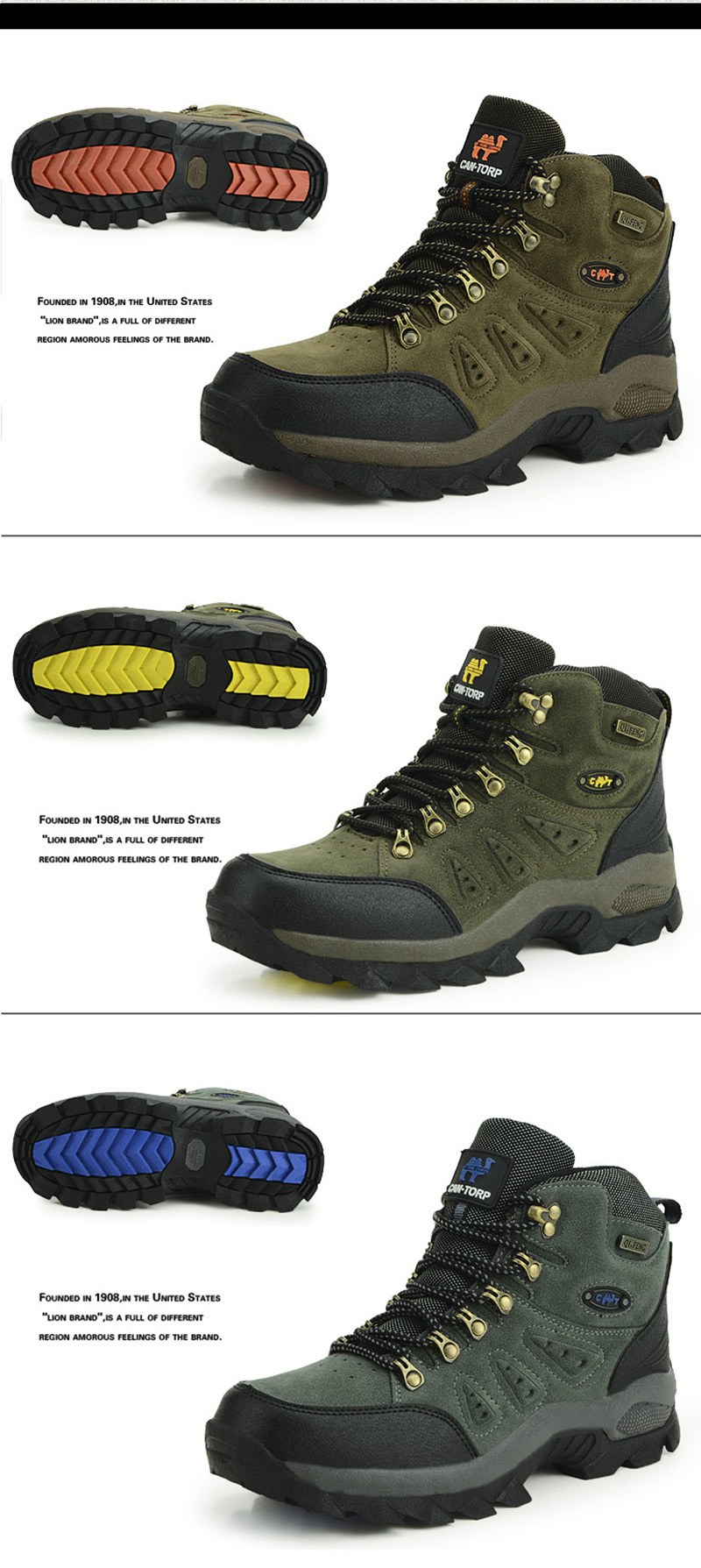 Unisex Water-resistant Hiking Boots Trekking Shoes