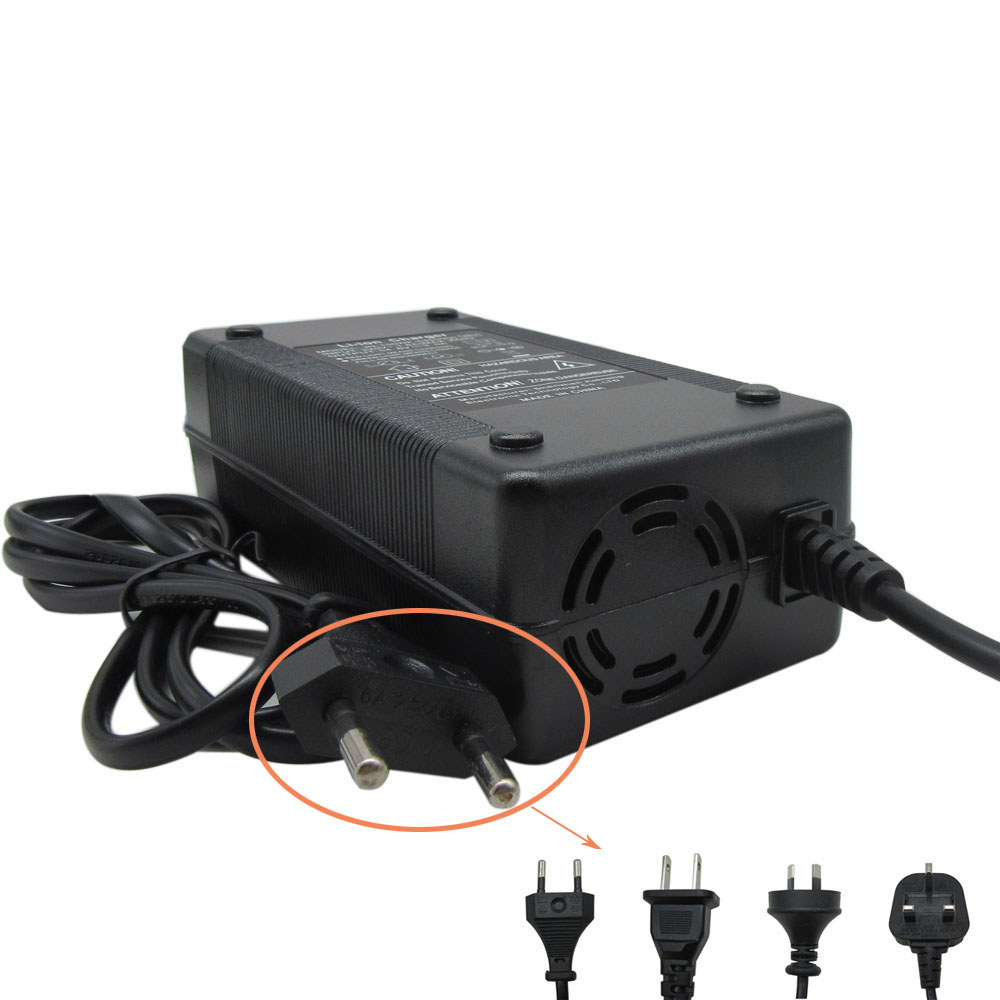 36V 4A Lithium Electric E Bike Battery Charger 42V 4A 36 Volt 37V 10S Ebike Scooter Bicycle Li ion Charger With Fan DC Connector