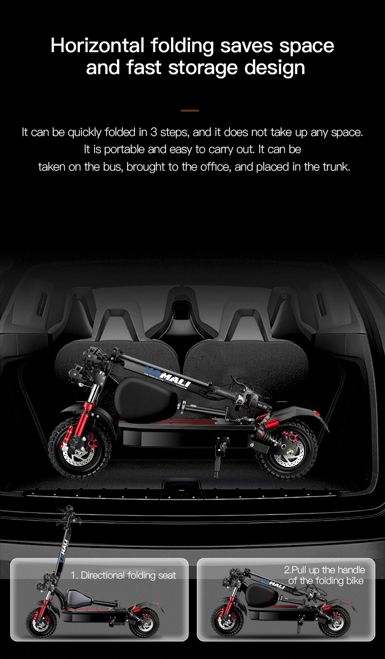 60V-5600W Adult Electric Scooter 120KM 80KM/H Dual Motor