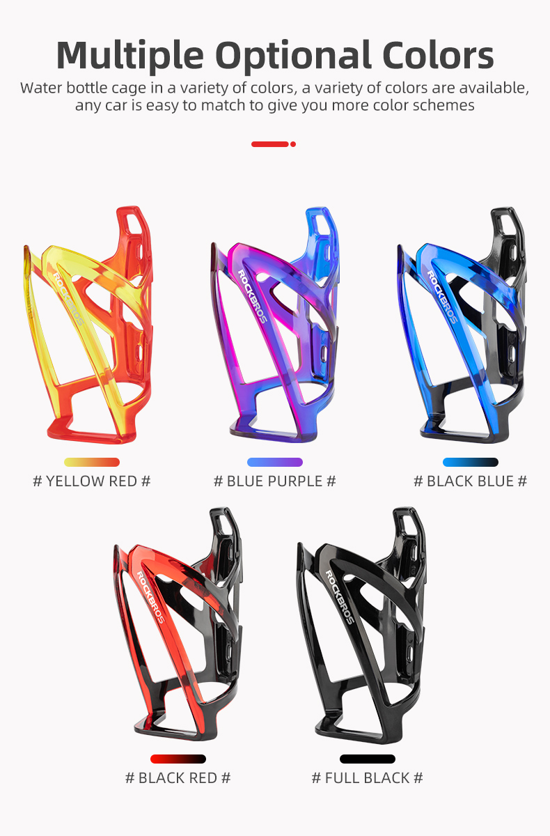 ROCKBROS Bicycle Bottle Cages MTB Road Bicycle Water Bottle Holder Colorful Lightweight Cycling Bottle Bracket Bicycle Accessory