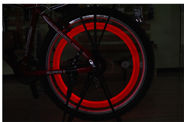 Bicycle Wheel Spoke Light 3 Mode LED Neon Waterproof Bike Safety Warning Light Easy To Install Bicycle Accessories with Battery