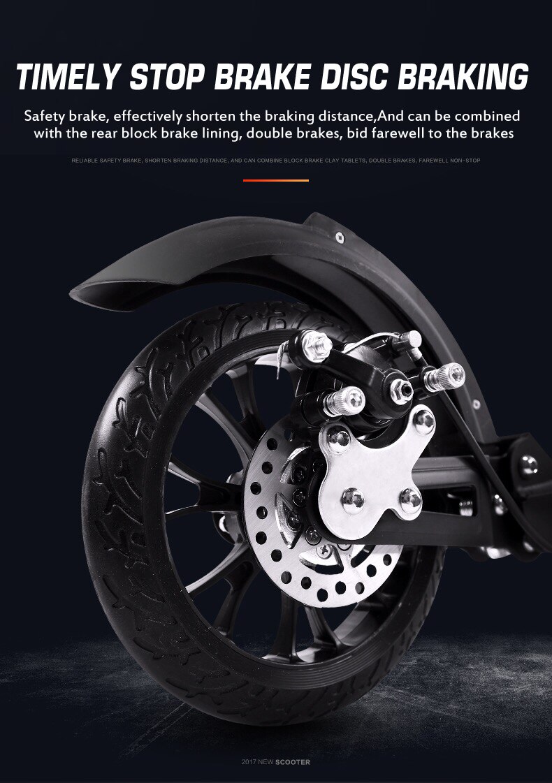 Kick Foldable Aluminum Scooter 2 wheels shock absorption